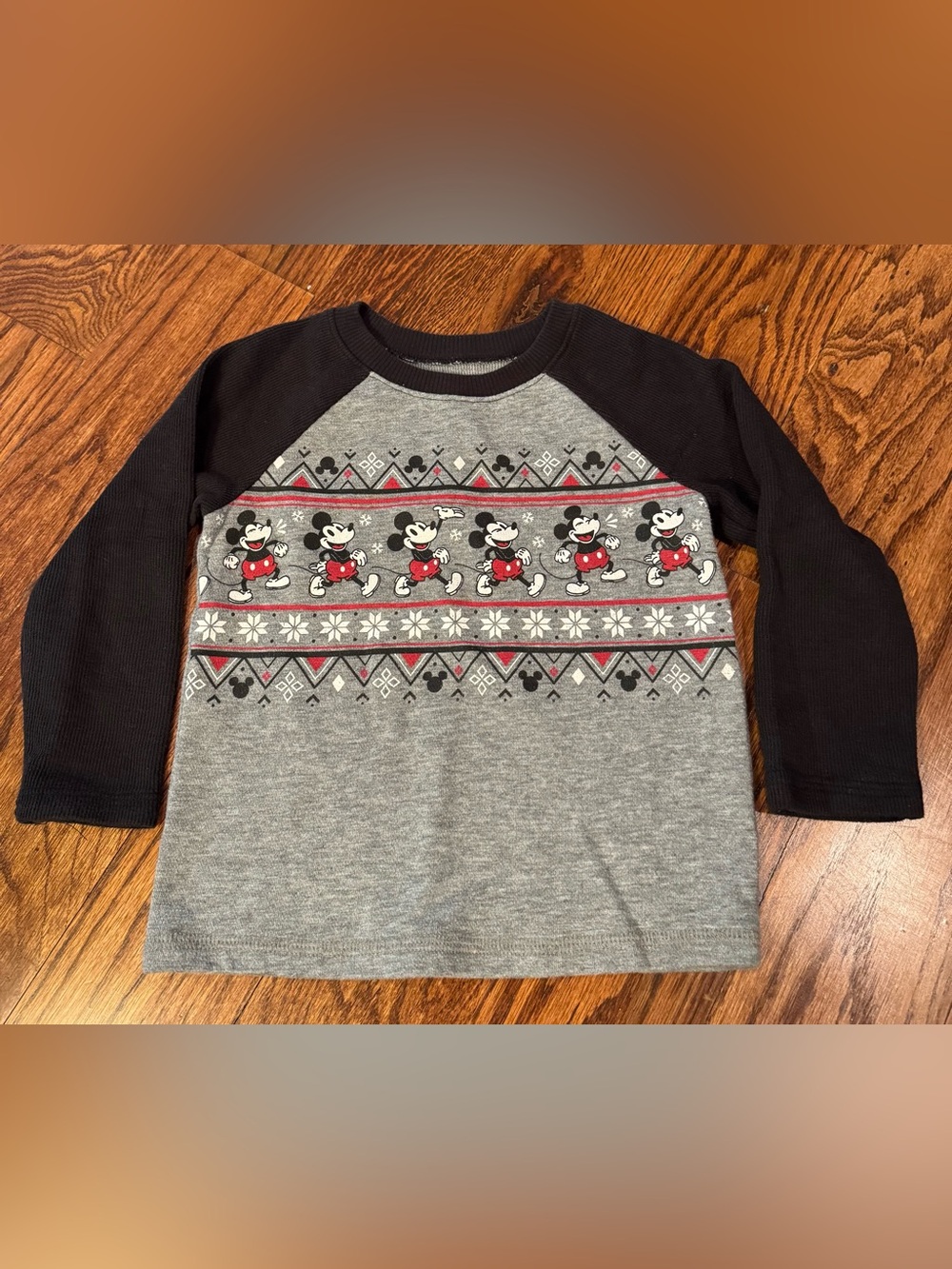 Disney x Jumping Beans Toddler Mickey Mouse Holiday Fair Isle Tee - 3T